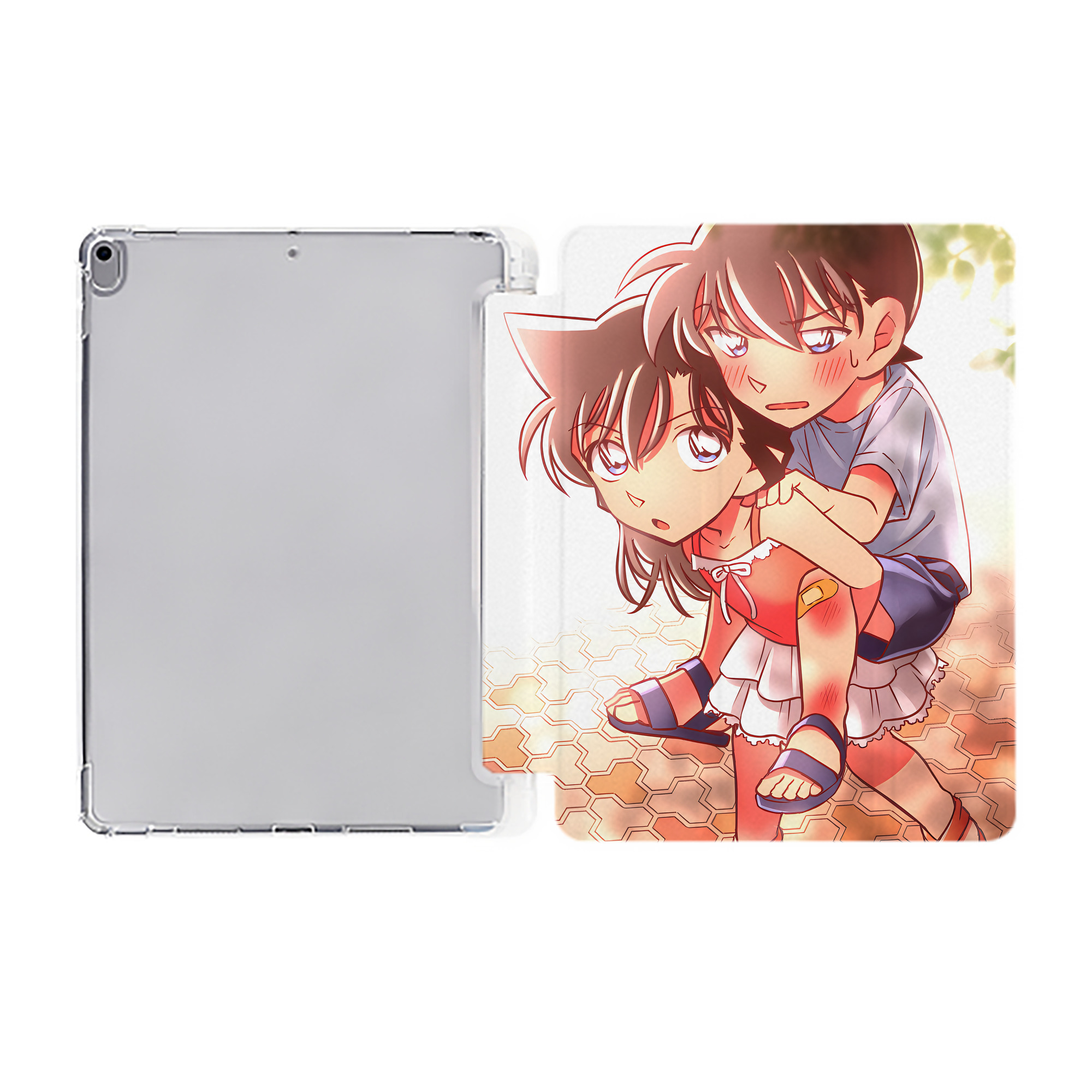 （画像用） 名探偵コナン Detective Conan IPad ケース ペン収納付き 三つ折りスタンド PUレザー×シリコン 対応機種9.5/10.5/10.9インチ